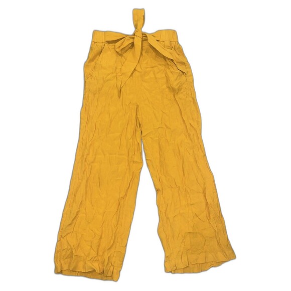 Aritzia Wilfred Faun High Waist Wide Leg Ankle Pants Arizona Yellow Small S - Picture 1 of 6